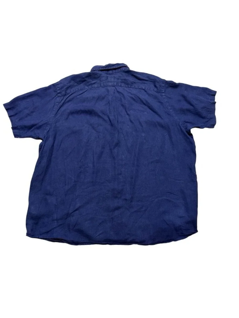 Polo Ralph Lauren Linen Shirt 2XB Big Tall Navy Short Sleeve Button